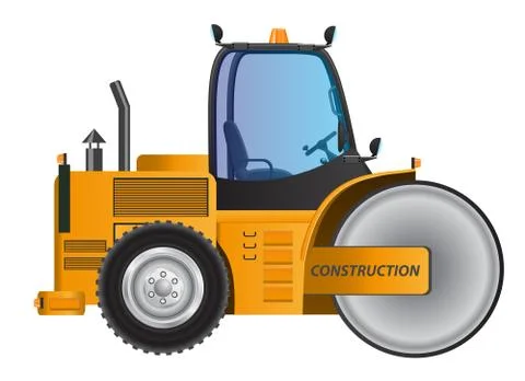 Steamroller yellow car vector design model Stock Illustration