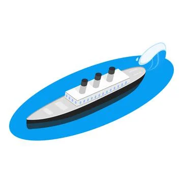 Steamship icon, isometric style Stock Illustration