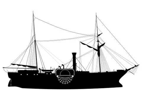 Steamship. Stock Illustration