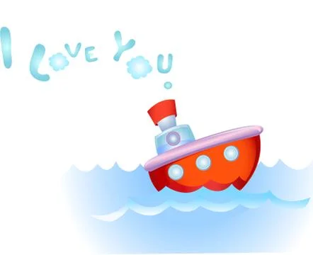Steamship in love Stock Illustration