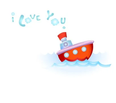 Steamship in love Stock Illustration