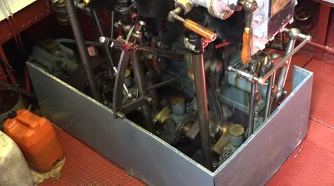 Steamship Punkaharju's main engine working Stock Footage 65797329