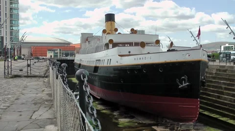 Steamship SS Nomadic dry dock Belfast Stock Footage 60403363
