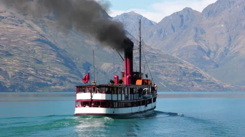 STEAMSHIP STEAMER COAL POWERED FIRED Stock Footage 42020681