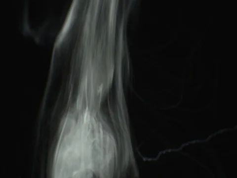 Steam(smoke) rise motion on black background. VFX element Stock Footage
