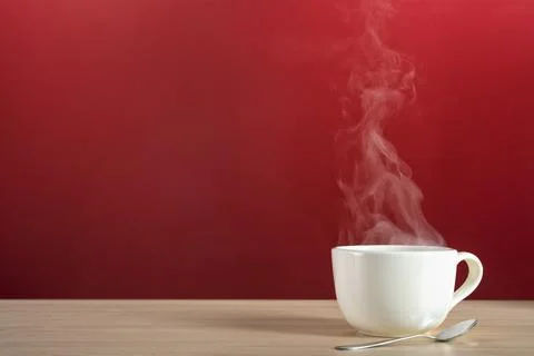 Steamy rising from a large cup of coffee or tea Foto stock