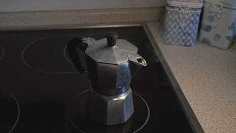 Steamy Symphony: A Coffee Pot Serenade Stock Footage 278906904