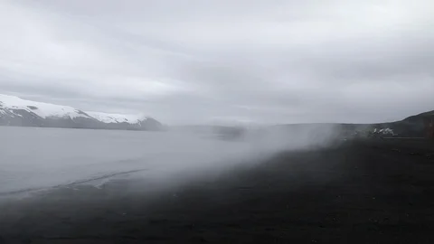 Steamy volcano Stock Footage 104986971