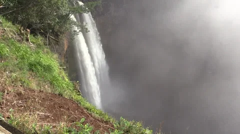 Steamy Wailua Falls Stock Footage 35175800