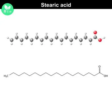 Stearic acid molecule Ilustración de archivo