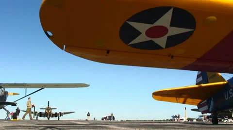 Stearman and Thunderbolt Stock Footage 25143766