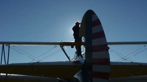 Stearman Silhouette 1 Stock Footage 25143160