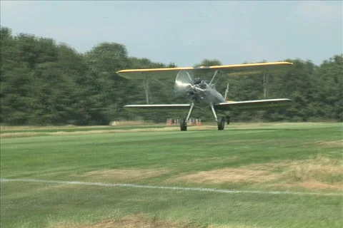Stearman Take Off Stock Footage 683293