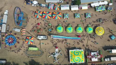 Stearns County Fair - Sauk Centre, Minnesota - drone video from above Stock Footage 256706700