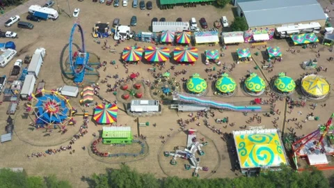 Stearns County Fair - Sauk Centre, Minnesota - drone video from above Stock Footage 256706802