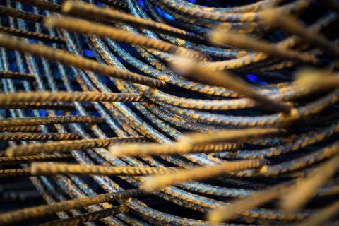 Steel Bar rusty with Soft light . Stock Photos