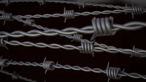 The Steel barbed wire for security or war concept 3d Rendering Stock-Illustration