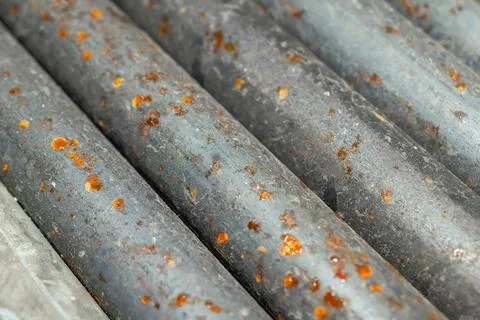 Steel bars with rust. background Stock Photos