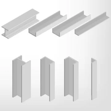 Steel beam isometric vector illustration. Stock Illustration