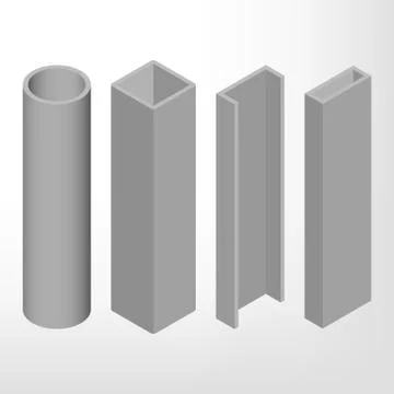 Steel beam isometric vector illustration. Stock Illustration