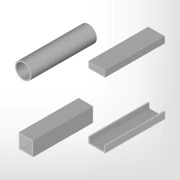 Steel beam isometric vector illustration. Stock Illustration
