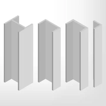 Steel beam isometric vector illustration. Stock Illustration