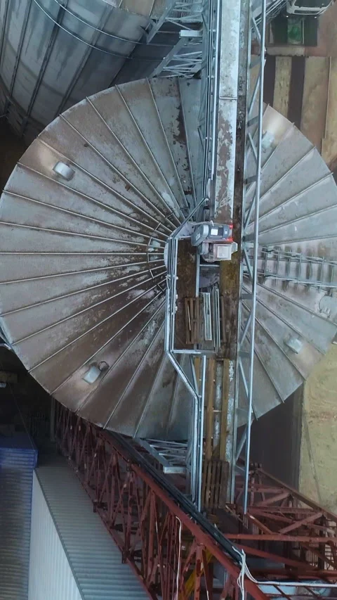 Steel big wheat grain elevator Stock Footage 308305363
