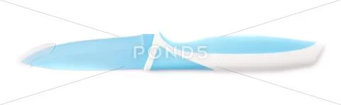 Steel blue knife isolated over the white background Stock Photos