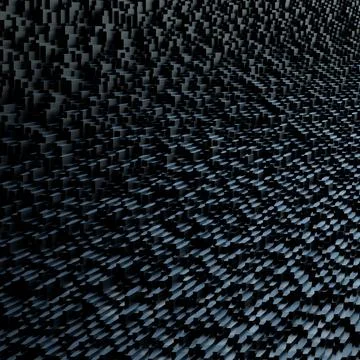 Steel blue pixel field emerging from darkness Stockillustratie
