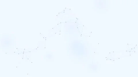 Steel blue wave node network on light background Видео 342632108