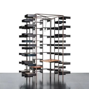 Steel bookcase Stock Photos
