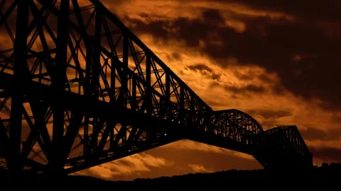 Steel Bridge Silhouette with Striking St... | Stock Video | Pond5