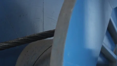 Steel cable fed into machine Stock Footage 77052598