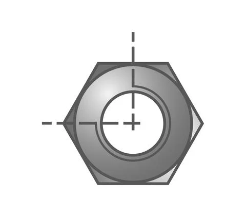 Steel cap viewed from above. Like technical drawing. Stock Illustration