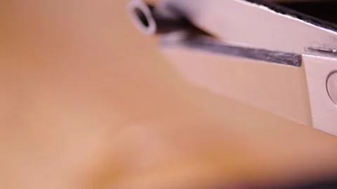 Steel carpentry scissors cutting vinyl network cable insulation workshop sharp Stock Footage 320894502