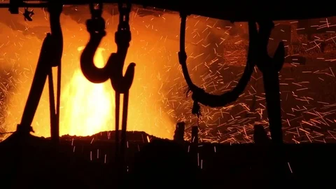 Steel-casting department Stock Footage 72755783