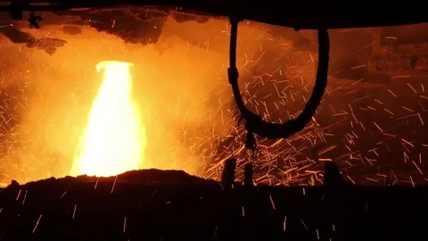 Steel-casting foundry Stock Footage 72755926