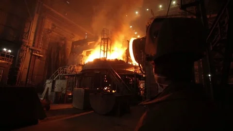 Steel-casting foundry Stock Footage 72760374