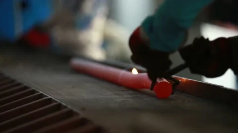 Steel Casting Processes ,Sand Casting and Centrifugal Vertica and Stock Footage 151279978