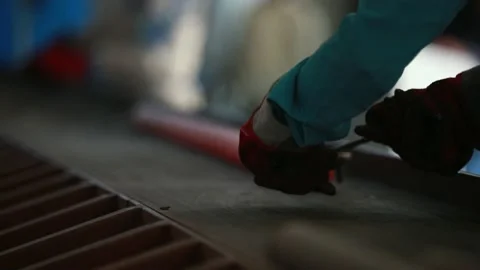 Steel Casting Processes ,Sand Casting and Centrifugal Vertica and Stock Footage 151280142