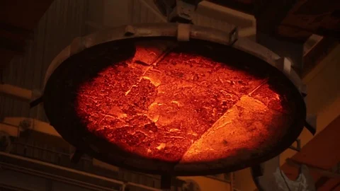 Steel-casting works Stock Footage 72755490