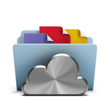 Steel cloud and folder Stock Illustration