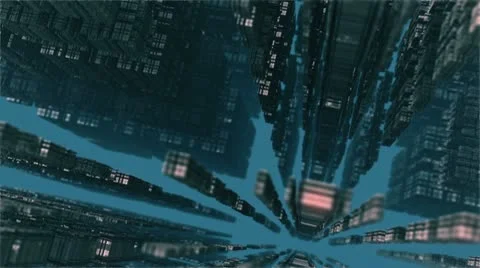 Steel complex structures in the blue haze m1044C Stock Footage 10712846