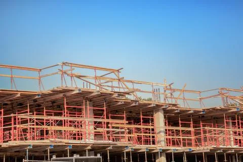 Steel Construction Building Framework Development Foto stock