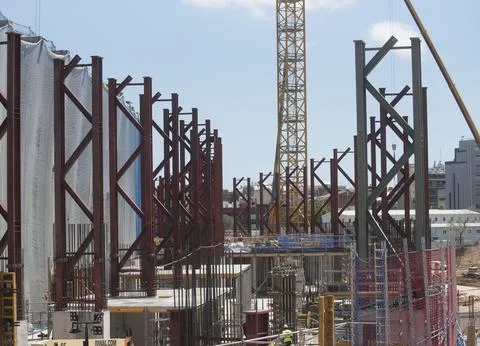 Steel in the construction industry Foto stock