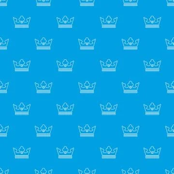 Steel crown pattern vector seamless blue Stockillustratie
