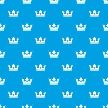 Steel crown pattern vector seamless blue Stockillustratie