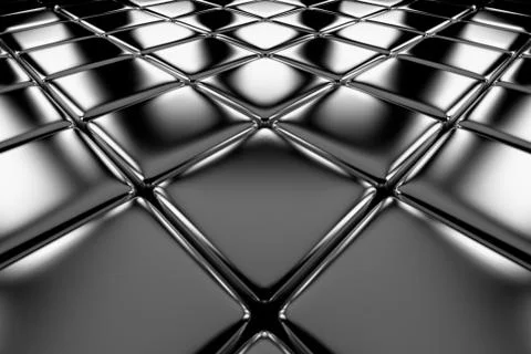 Steel cubes flooring diagonal perspective view Stock Illustration