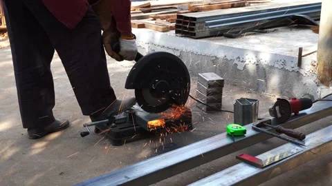 Steel cutting  Stock Footage 249261520