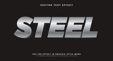 Steel editable text effect Template Stock Illustration